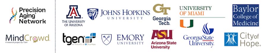 Equipo MindCrowd. Precision Aging Network. TGen, University of Arizona, City of Hope National Medical Center, University of Miami, Johns Hopkins University, Georgia Tech, Emory University, Baylor College of Medicine, Georgia State University, Arizona State University.